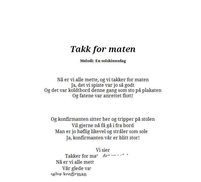 Takk for maten sanger Takk for maten sanger